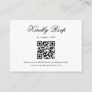 Svartvit, minimalistisk Osa av QR-kod i Bröllop Tilläggskort