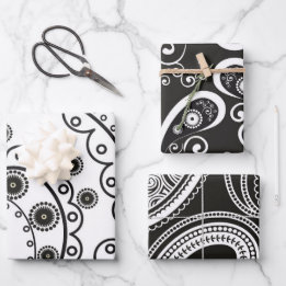Svartvit minimalistisk Paisley