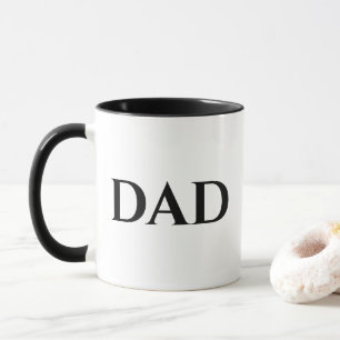 Svartvit, minimalistisk Pappa Personlig mugg