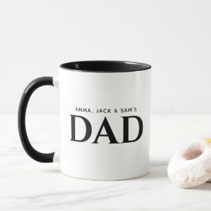 Svartvit, minimalistisk Pappa Personlig mugg