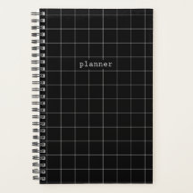 Svartvit minimalistisk planerare journal