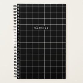 Svartvit minimalistisk planerare journal