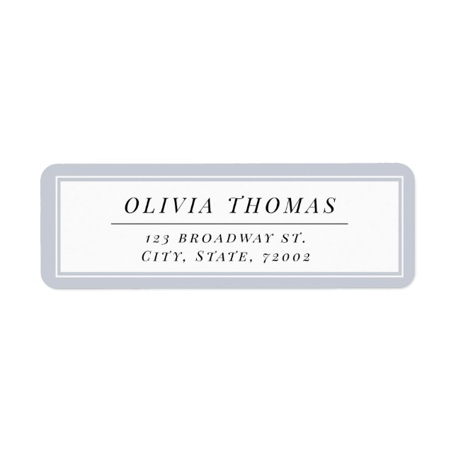 Svartvit minimalistisk returadress bröllop etikett (Framsidan)
