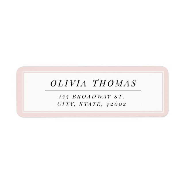 Svartvit minimalistisk returadress bröllop returadress etikett (Framsidan)