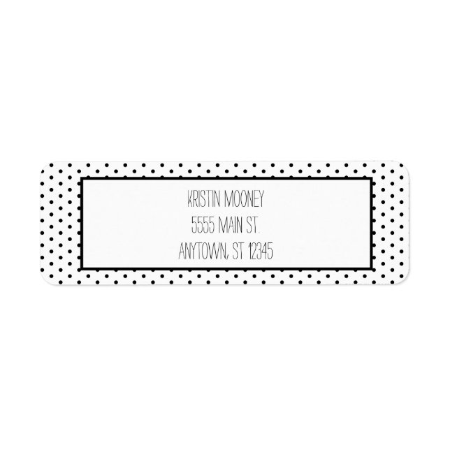 Svartvit minimalistisk returadress etikett (Framsidan)