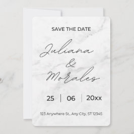 Svartvit, minimalistisk spara datuminbjudan spara datumet