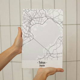 Svartvit, minimalistisk Tokyo City-Poster Poster