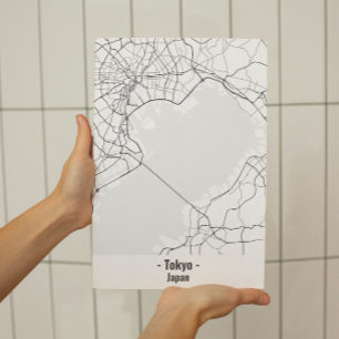 Svartvit, minimalistisk Tokyo City-Poster Poster