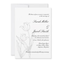 Svartvit minimalistisk Tulip Bröllop