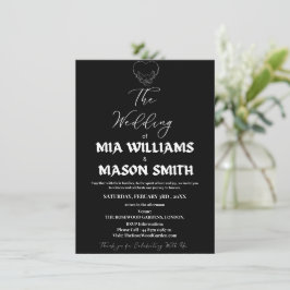 Svartvit minimalistiskt bröllopskort tilläggskort