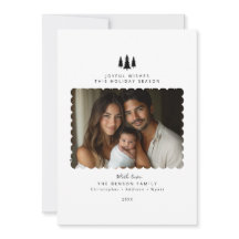 Svartvit, minimalistiskt, modernt fotojulkort