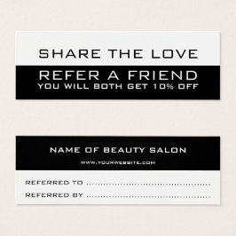 Svartvit minimalistiskt modernt referenskort litet visitkort