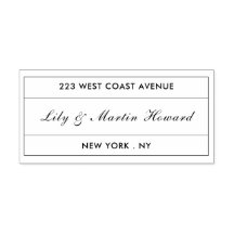 Svartvit, minimalistiskt skript Adress