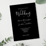 Svartvit, minimalt modern Elegant bröllop Inbjudningar<br><div class="desc">Det här designade och fantastiska kortet för inbjudan till bröllop har en elegant, modern och minimal typografisk utformning med ett svart och vitt tema. Redo för dig att anpassa dig med information om din speciella dag. Bläddra i Black White Minimal Elegant bröllop Suite om du vill söka efter matchande kontorsartiklar....</div>