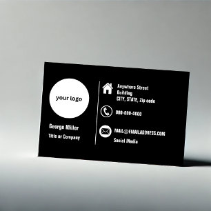 svartvit minsta professionell rund logotyp visitkort