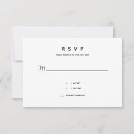 Svartvit miro Bröllop-typografi, liten minimal OSA Kort