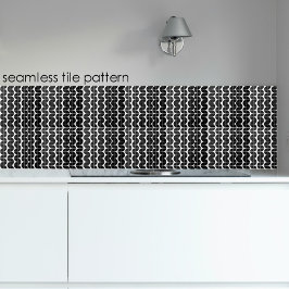 Svartvit mittenårsjubileum Modern Abstrakt Mönster Kakelplatta