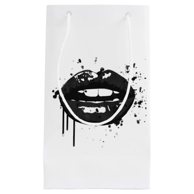 Svartvit mode för kyss för läpparskönhetmakeup (Framsidan)