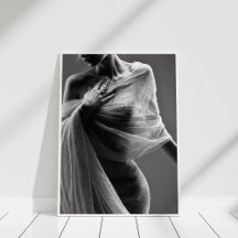 Svartvit Mode-modell Poster