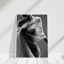 Svartvit Mode-modell Poster