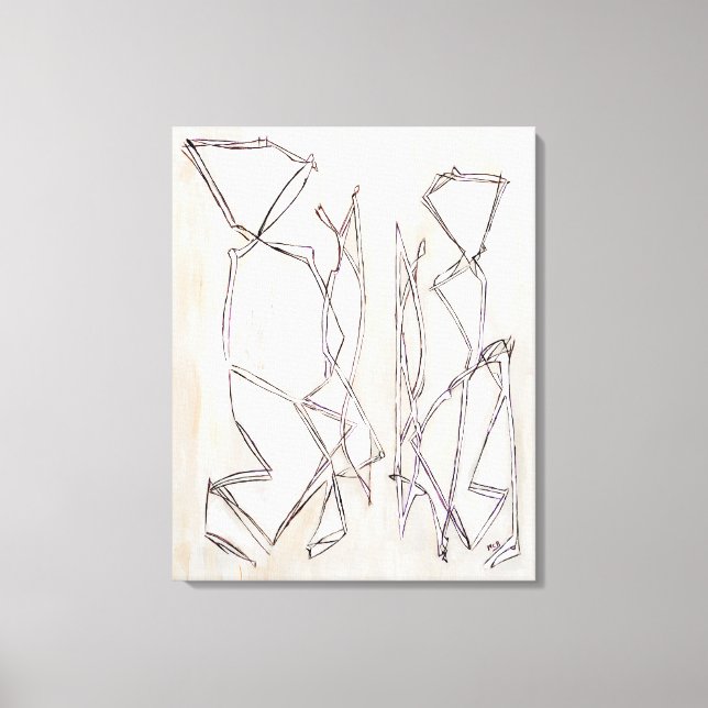 Svartvit Modern Abstrakt Art för Par Canvastryck (Framsida)