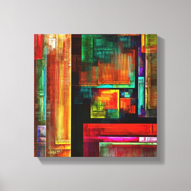 Svartvit modern Abstrakt Art Mönster #04 Canvastryck (Framsida)