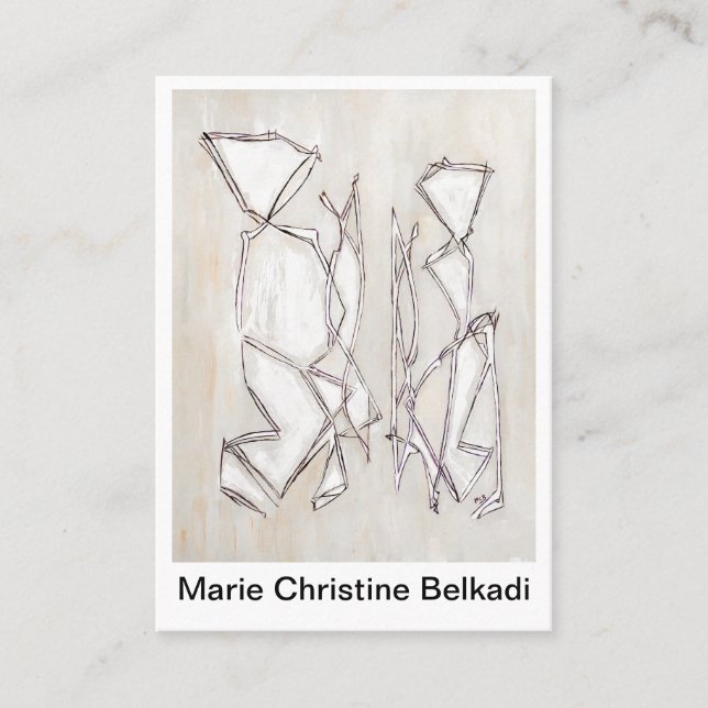 Svartvit modern Abstrakt Geometric Fine Art Visitkort (Framsida)