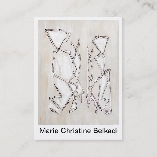 Svartvit modern Abstrakt Geometric Fine Art Visitkort (Framsida)