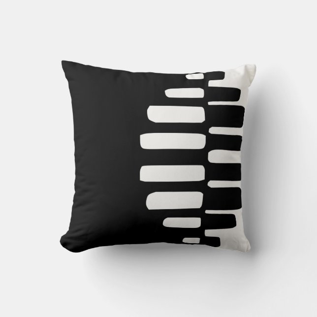 Svartvit Modern Abstrakt Pinecone Kudde (Framsida)