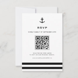 Svartvit modern anchor Nautical QR-kod OSA Kort