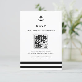 Svartvit modern anchor Nautical QR-kod OSA Kort
