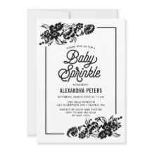 Svartvit, modern Blommigt, accent Baby Sprinkle