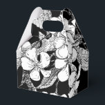 Svartvit modern, bohemisk Blommigt Presentaskar<br><div class="desc">Tittar man ett modernt alternativ till de traditionella burgundblommorna? Planera bröllop med konst! Överraska dina gäster med den här unika förmånslådan! © 2019 Mauro's Sketchbook</div>