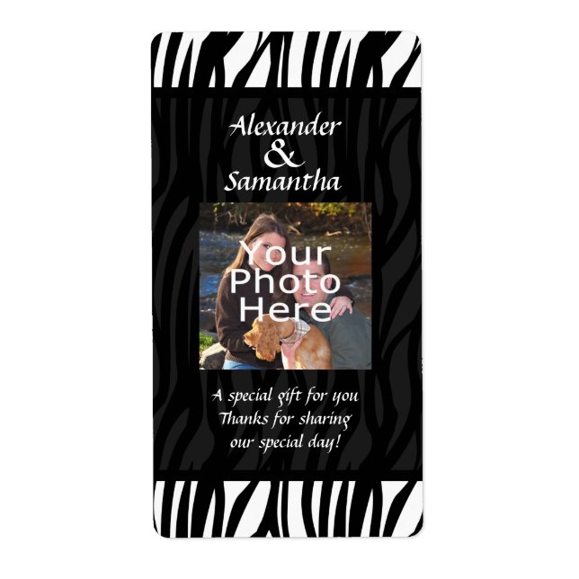 Svartvit, modern Bröllop-gåva- eller favoritetiket Fraktsedel (Framsidan)