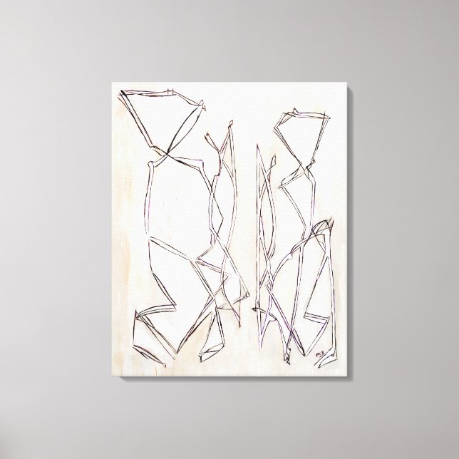 Svartvit Modern Contempary-Abstrakt par Canvastryck (Framsida)