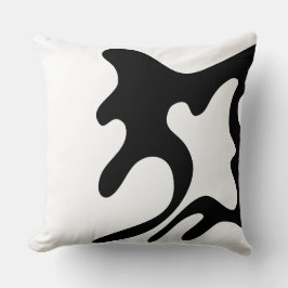 Svartvit modern ekologisk Abstrakt vågigt Kudde