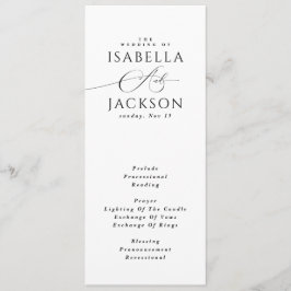 Svartvit modern enkel Chic Elegant bröllop Program