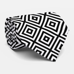 Svartvit modern geometrisk Mönster Slips