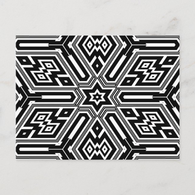 Svartvit modern geometrisk Snyggt i chic Vykort (Framsida)