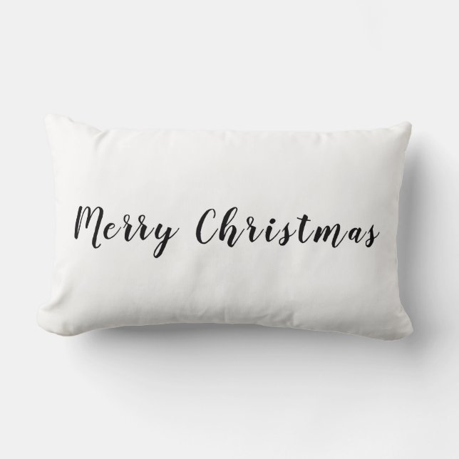Svartvit modern God jul Lumbarkudde (Framsida)