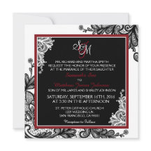 Svartvit Modern Goth Wedding-inbjudan till Black S