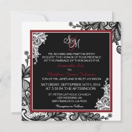 Svartvit Modern Goth Wedding-inbjudan till Black S Inbjudningar