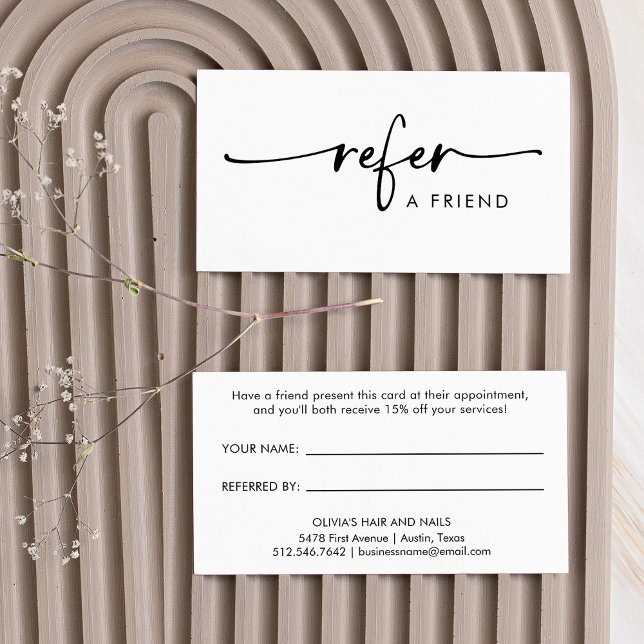 Svartvit modern handskriven skrift rabattkort (Skapare uppladdad)