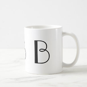 Svartvit modern kaffemugg för Monogram B