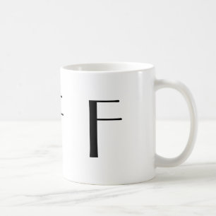 Svartvit modern kaffemugg för Monogram F