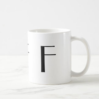 Svartvit modern kaffemugg för Monogram F