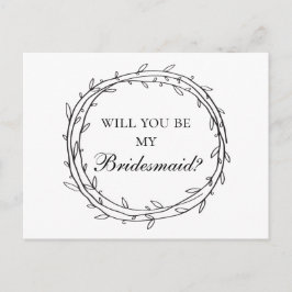 Svartvit modern kommer du att bli min brud vykort