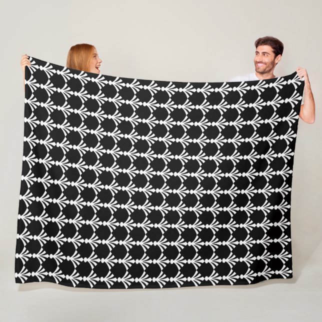 Svartvit, modern konsthändelse Blanket Fleecefilt (På plats)