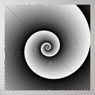Svartvit modern konstjättespiral poster