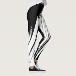 Svartvit modern leggings